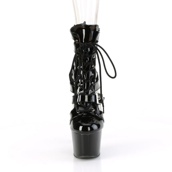 ADORE-1013MST Plateau Stiefeletten - Schwarz Lack von Pleaser – Ansicht 2