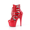 ADORE-1013MST Plateau Stiefeletten - Rot Lack von Pleaser – Ansicht 3
