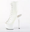 ADORE-1016 Plateau Peeptoe Stiefeletten Weiß Lack von Pleaser – Ansicht 3