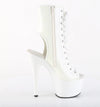 ADORE-1016 Plateau Peeptoe Stiefeletten Weiß Lack von Pleaser – Ansicht 5