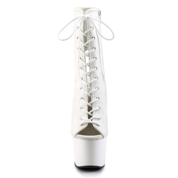 ADORE-1016 Plateau Stiefeletten Weiß von Pleaser – Ansicht 2