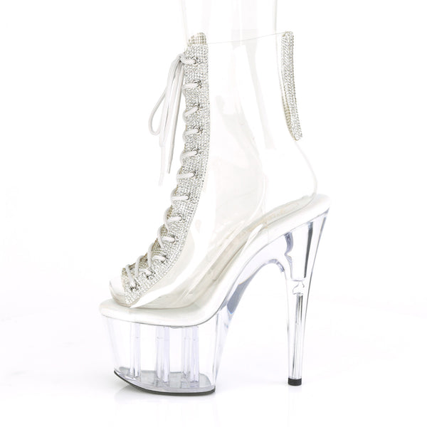 ADORE-1016C-2 Plateau Stiefeletten Transparent Glitzer von Pleaser – Ansicht 3