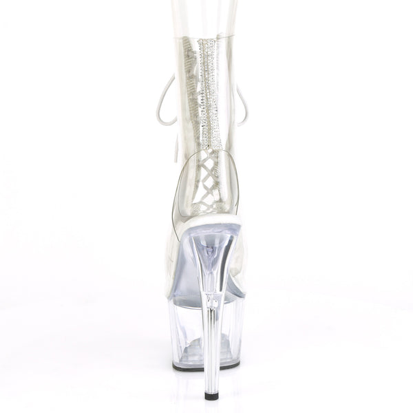 ADORE-1016C-2 Plateau Stiefeletten Transparent Glitzer von Pleaser – Ansicht 4