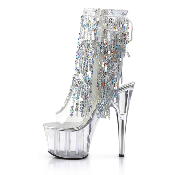 ADORE-1017SQF Plateau Stiefeletten silber von Pleaser – Ansicht 3