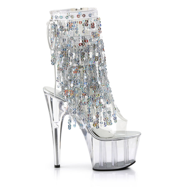 ADORE-1017SQF Plateau Stiefeletten silber von Pleaser – Ansicht 5