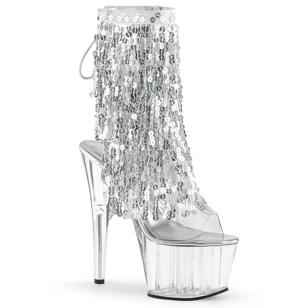ADORE-1017SQF Plateau Stiefeletten silber von Pleaser