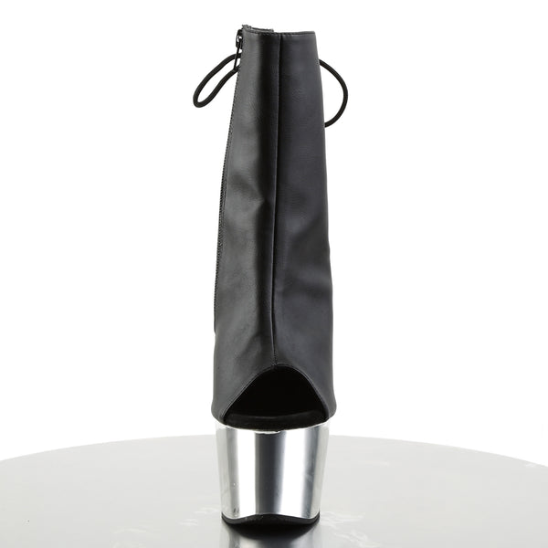 ADORE-1018 Plateau Stiefeletten - Schwarz Chrom von Pleaser – Ansicht 2