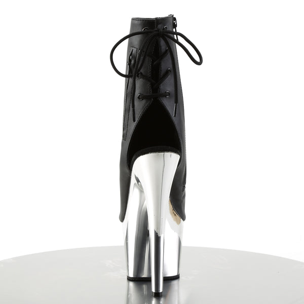 ADORE-1018 Plateau Stiefeletten - Schwarz Chrom von Pleaser – Ansicht 4
