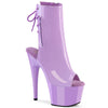 ADORE-1018 Plateau Peeptoe Stiefeletten Violett Lack von Pleaser