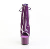 ADORE-1018 Plateau Peeptoe Stiefeletten Dunkel Lila Lack von Pleaser – Ansicht 2