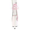 ADORE-1018C Plateau Stiefeletten Transparent/Opal Rosa von Pleaser – Ansicht 4