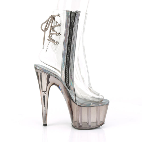 ADORE-1018CT Plateau Stiefeletten Transparent/Rauchschwarz von Pleaser – Ansicht 5