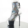 ADORE-1018HG Plateau Stiefeletten Silber Holo von Pleaser – Ansicht 3