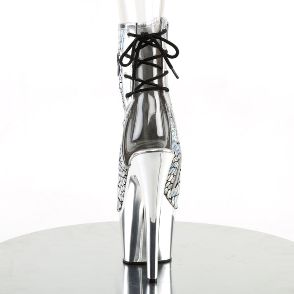 ADORE-1018HG Plateau Stiefeletten Silber Holo von Pleaser – Ansicht 4