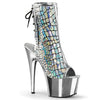 ADORE-1018HG Plateau Stiefeletten Silber Holo von Pleaser