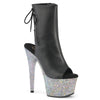 ADORE-1018LG Plateau Stiefeletten Schwarz Glitzer von Pleaser