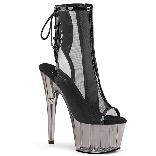 ADORE-1018MSHT Plateau Stiefeletten - Schwarz Mesh von Pleaser