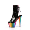 ADORE-1018RC-02 Plateau Stiefeletten - Schwarz Lack Mehrfarbig von Pleaser – Ansicht 3