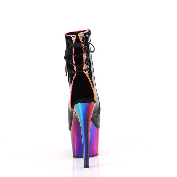 ADORE-1018RC-02 Plateau Stiefeletten - Schwarz Lack Mehrfarbig von Pleaser – Ansicht 4