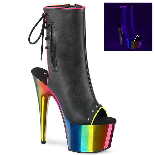 ADORE-1018RC-02 Plateau Stiefeletten - Regenbogen von Pleaser