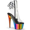 ADORE-1018RC Plateau Stiefeletten - Transparent/Regenbogen von Pleaser