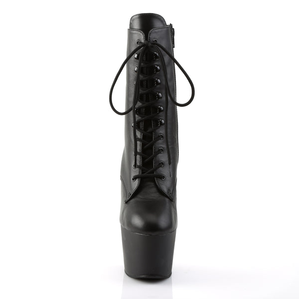ADORE-1020 Plateau Stiefeletten Schwarz Echtleder von Pleaser – Ansicht 2