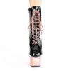 ADORE-1020 Plateau Stiefeletten - Schwarz/Rose Gold von Pleaser – Ansicht 2