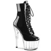 ADORE-1020 - Plateau Stiefeletten - Schwarz/Transparent von Pleaser