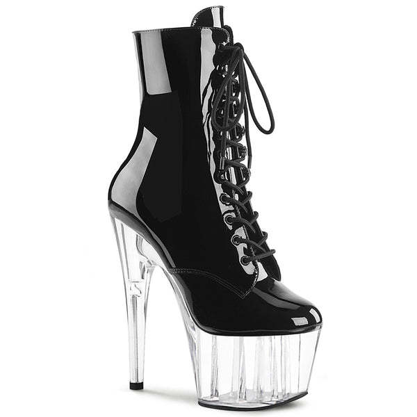 ADORE-1020 - Plateau Stiefeletten - Schwarz/Transparent von Pleaser
