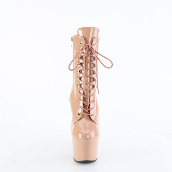 ADORE-1020 Plateau Stiefeletten - Beige Lack von Pleaser – Ansicht 2