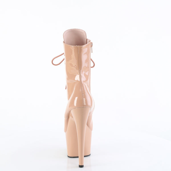 ADORE-1020 Plateau Stiefeletten - Beige Lack von Pleaser – Ansicht 4