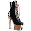ADORE-1020 Plateau Stiefeletten - Schwarz/Rose Gold von Pleaser