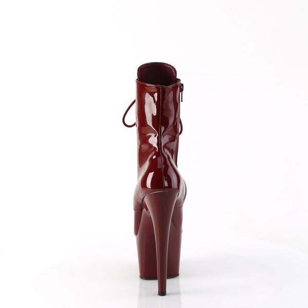 ADORE-1020 Plateau Stiefeletten - Weinrot Lack von Pleaser – Ansicht 4