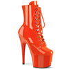 ADORE-1020 Plateau Stiefeletten - Feuerrot Orange Lack von Pleaser