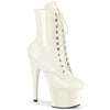 ADORE-1020 Plateau Stiefeletten Weiß Lack von Pleaser