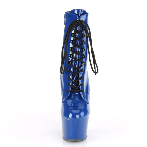 ADORE-1020 Plateau Stiefeletten Lack Royal Blau von Pleaser – Ansicht 2