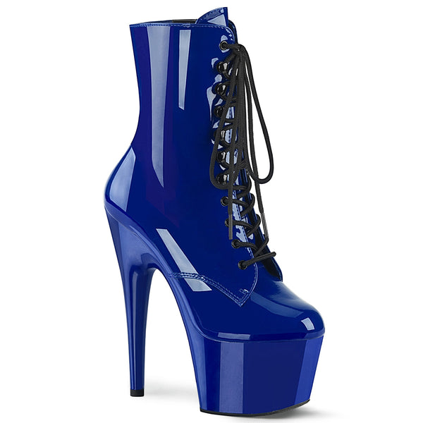 ADORE-1020 Plateau Stiefeletten Lack Royal Blau von Pleaser