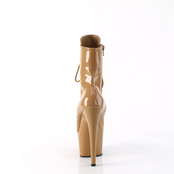 ADORE-1020 Plateau Stiefeletten - Beige Lack von Pleaser – Ansicht 4