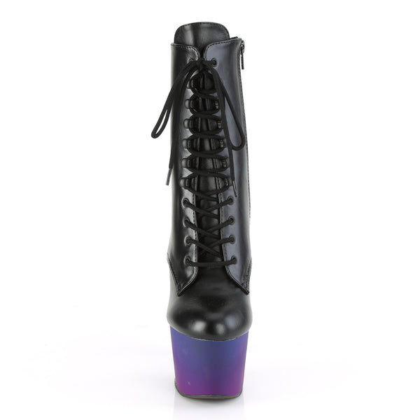 ADORE-1020BP Plateau Stiefeletten Schwarz Lila von Pleaser – Ansicht 2