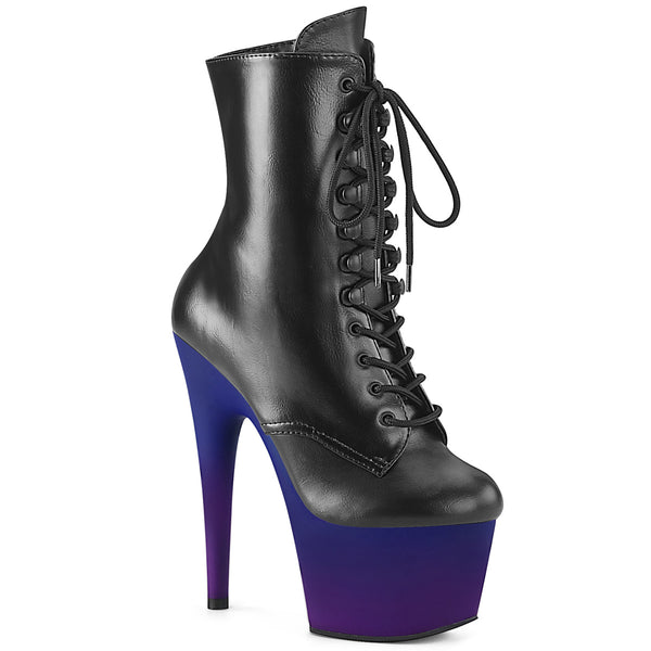 ADORE-1020BP Plateau Stiefeletten Schwarz Lila von Pleaser