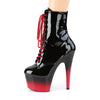ADORE-1020BR-H Plateau Stiefeletten - Schwarz/Rot von Pleaser – Ansicht 3