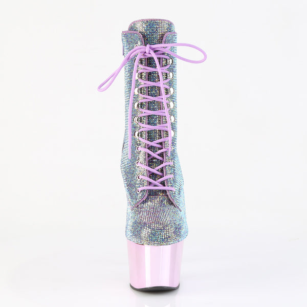 ADORE-1020CHRS Plateau Stiefeletten - Glitzersteine Flieder von Pleaser – Ansicht 2
