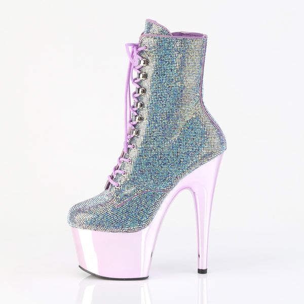 ADORE-1020CHRS Plateau Stiefeletten - Glitzersteine Flieder von Pleaser – Ansicht 3