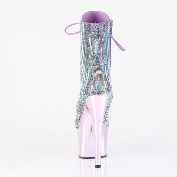 ADORE-1020CHRS Plateau Stiefeletten - Glitzersteine Flieder von Pleaser – Ansicht 4