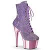 ADORE-1020CHRS Plateau Stiefeletten - Glitzersteine Flieder von Pleaser