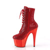 ADORE-1020CHRS Plateau Stiefeletten Rot Glitzer Strass von Pleaser – Ansicht 3