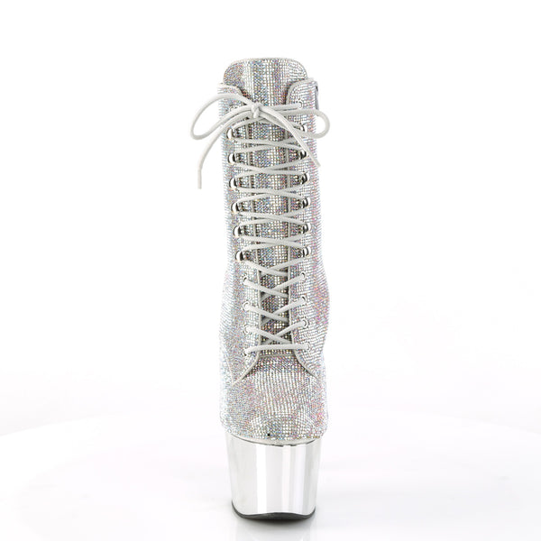ADORE-1020CHRS Plateau Stiefeletten - Glitzersteine von Pleaser – Ansicht 2