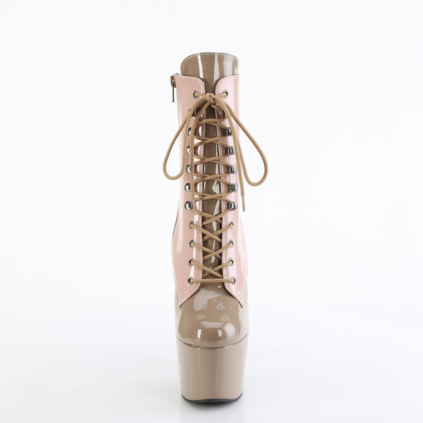 ADORE-1020DC - Plateau Stiefeletten - Beige/Olivgrau von Pleaser – Ansicht 2