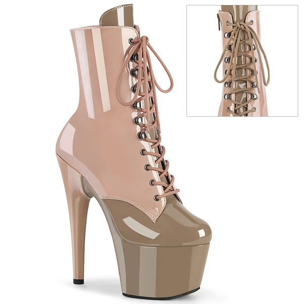 ADORE-1020DC - Plateau Stiefeletten - Beige/Olivgrau von Pleaser