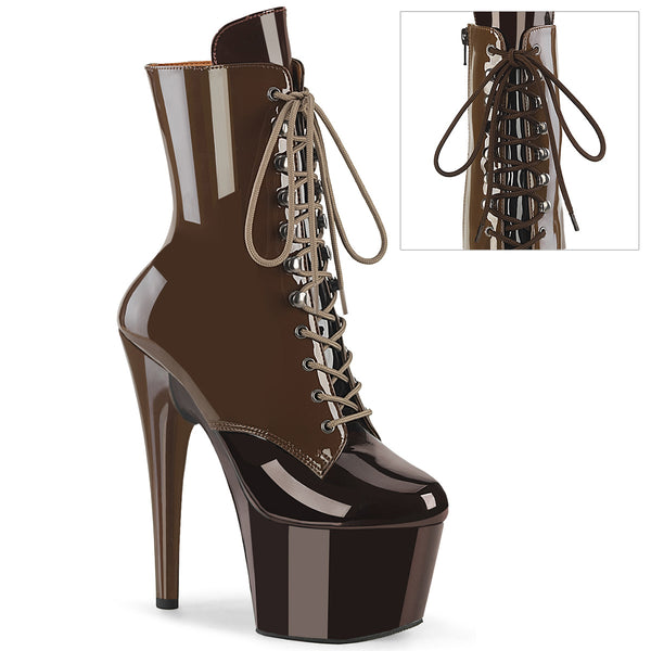 ADORE-1020DC - Plateau Stiefeletten - Dunkel Braun/Schwarz von Pleaser